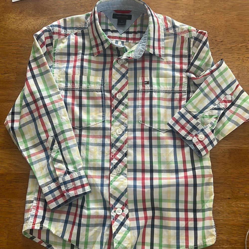 Tommy Hilfiger Plaid Boys Shirt Size 4